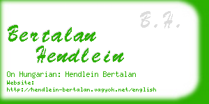 bertalan hendlein business card